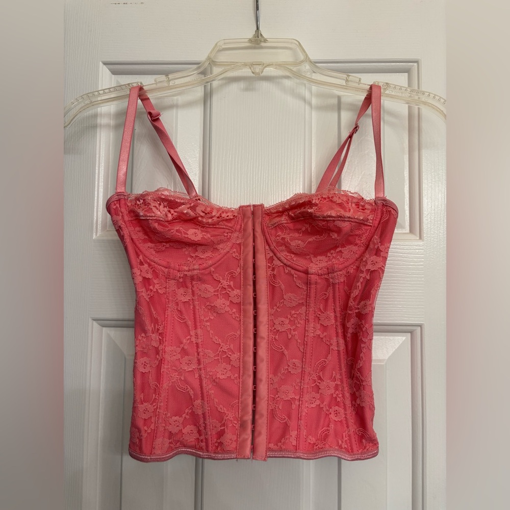 Pink bustier corset top